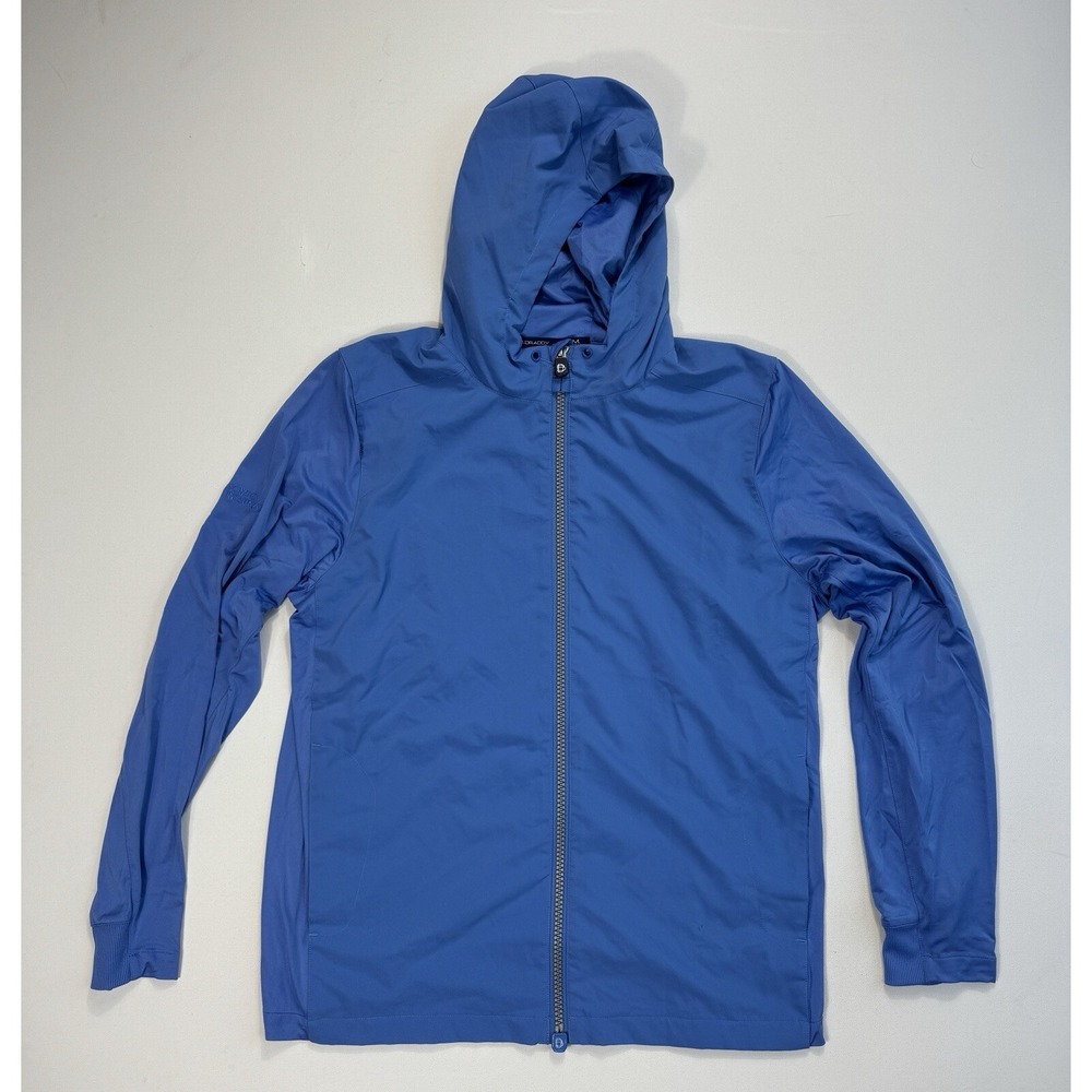 B Draddy Mens Medium Full Zip Hoodie Blue Active Golf Performance Stretch